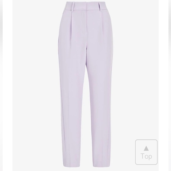 HIGH WAISTED PLEATED ANKLE PANT IN LIL AC PURPLE - Picture 6 of 7